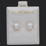 Estate 14K Yellow Gold Pearl Stud Earrings 8 mm