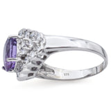 Estate 18K White Gold 2.19 Ct Purple Cuprian & 1.50 TCW Diamond Cocktail Ring