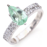 Estate 18K White Gold 1.22 Ct Paraiba Tourmaline & 0.60 TCW Diamond Band Ring