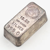 Vintage .999 Silver Bar Consolidated Mines + Metals 10.00 oz - No Serial