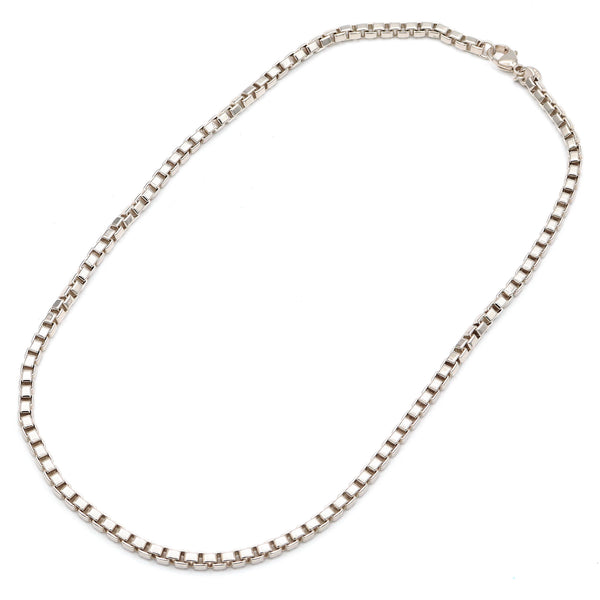 Vintage Tiffany & Co. Sterling Silver Venetian Box Chain Necklace, 18 Inches