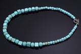 Vintage Silver Plated Turquoise Beaded Strand Toggle Necklace 75.5 Grams