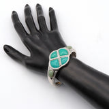 Jade Cuff Bracelet in Sterling Silver