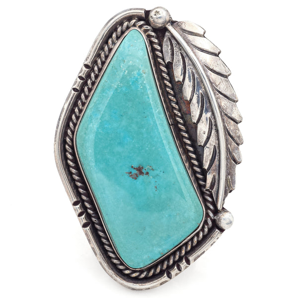 Vintage Sterling Silver Turquoise Southwestern Ring Size 8.5 - Fred Harvey Box