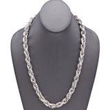 Vintage Sterling Silver Chunky Rope Chain Necklace