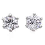 Vintage 14K White Gold 0.42 TCW Diamond Round Stud Earrings 3.75 mm