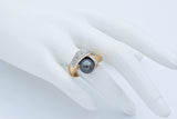 Estate 14K Yellow Gold South Sea Pearl & 0.86 TCW Diamond Cocktail Ring Size 8.5