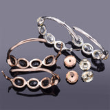 Ippolita Sterling Silver & Rose Gold Tone Clear & Smoky Quartz Hoop Earrings