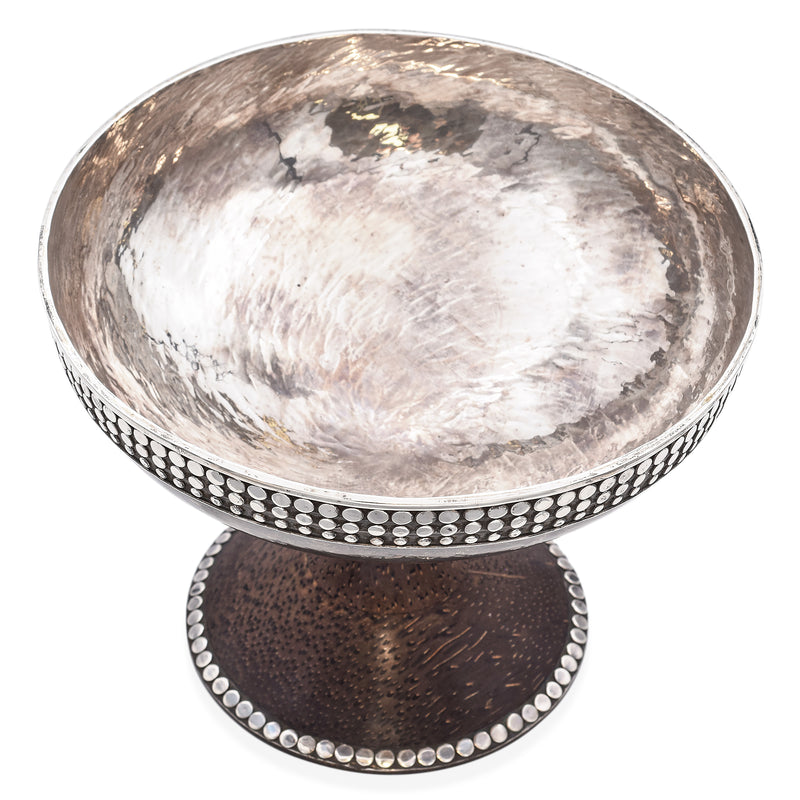 John Hardy Dot Collection Hammered Sterling Silver Compote Bowl 8 Inches 681.8 g