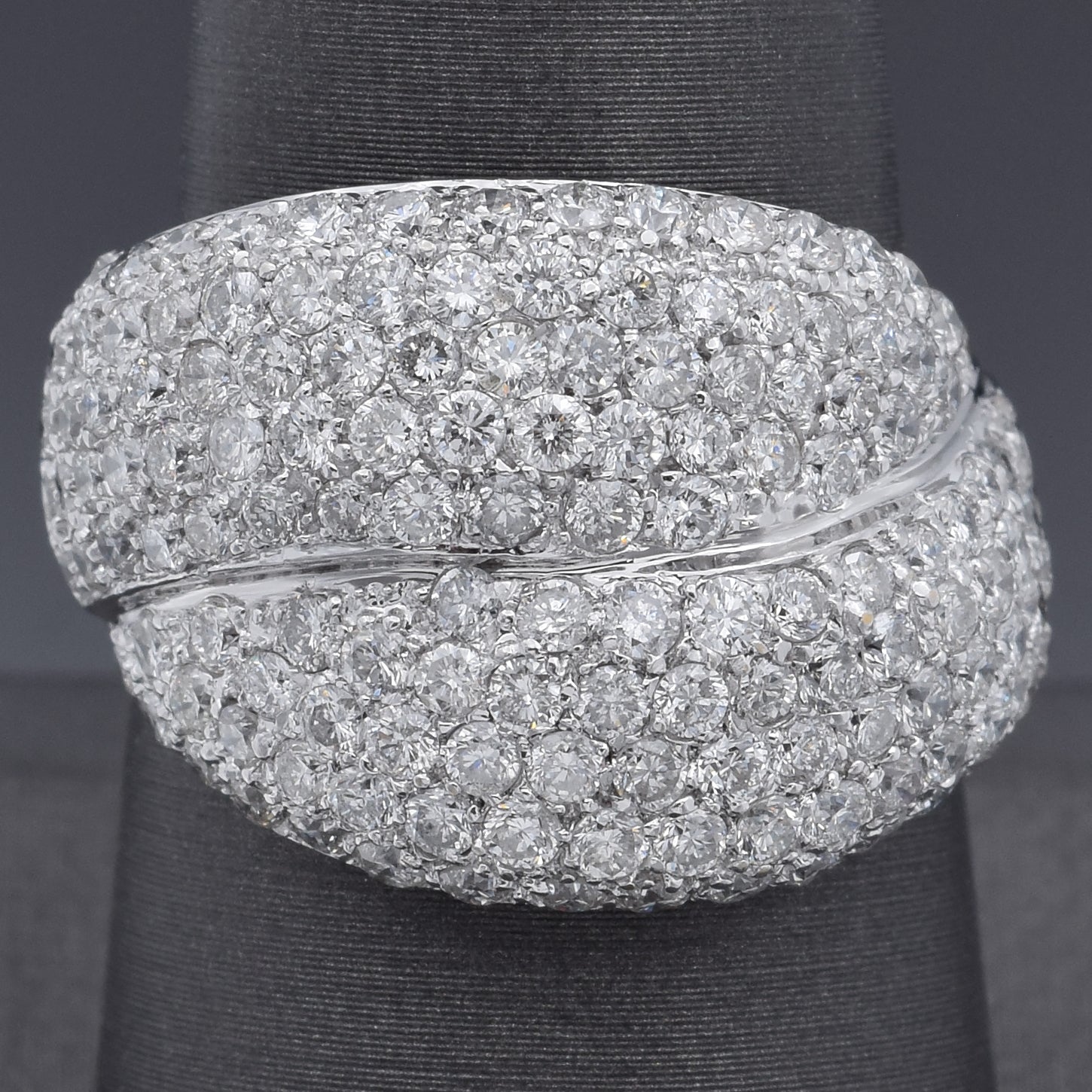 $4,500 UGL Appraised 14K White Gold 3.15 TCW Diamond Cluster Cocktail Ring