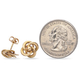 Antique 13K Yellow Gold Love Knot Stud Earrings