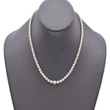 Mikimoto Sterling Silver Cultured Pearl Graduated Beaded Strand Necklace w/Box