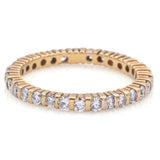 Estate 18K Yellow Gold 0.87 TCW Diamond Round Eternity Band Ring Size 6