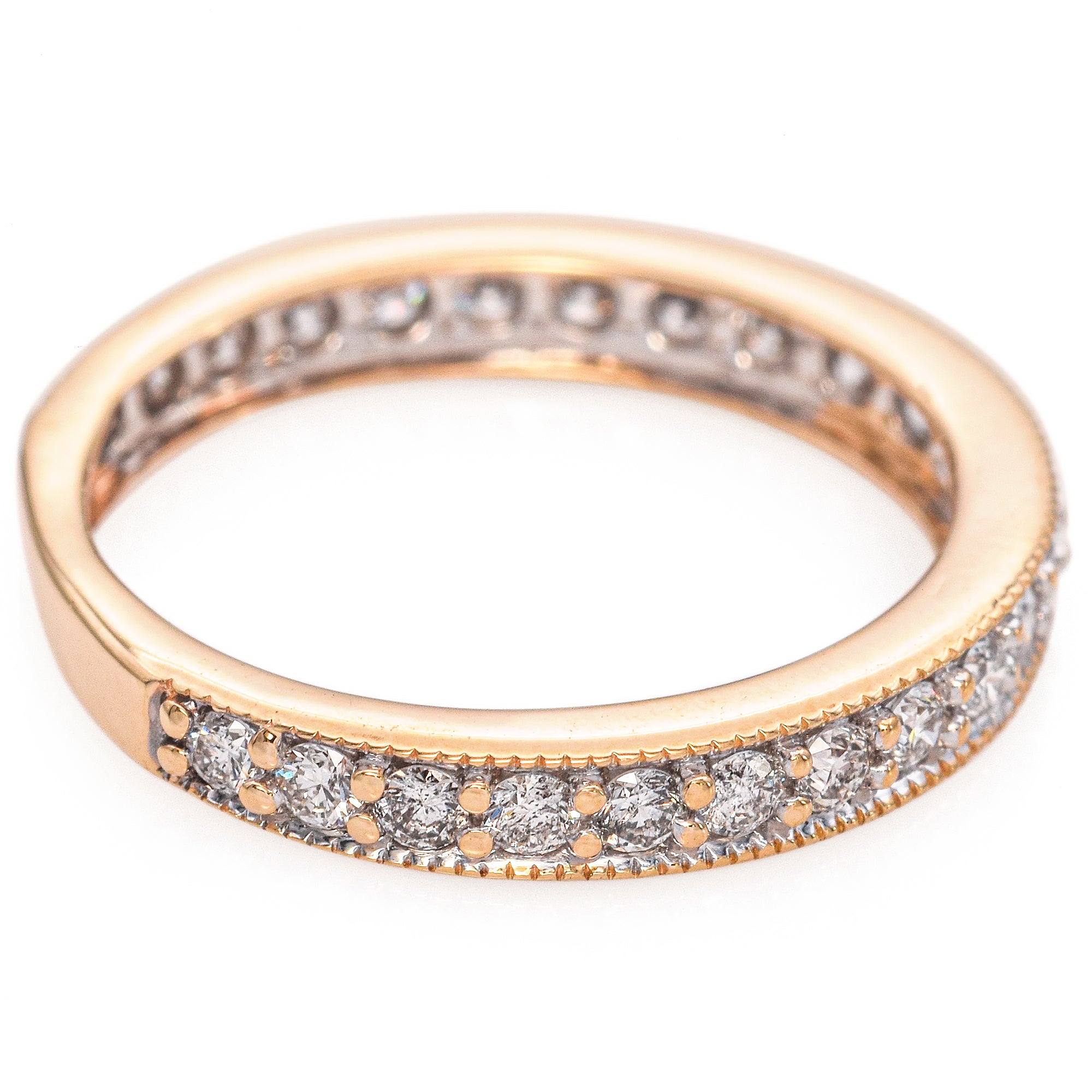 14K Yellow Gold 0.61 TCW Diamond Wedding Eternity Band