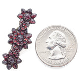 Antique Silver Garnet Three Star Brooch Pin