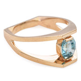 14 Yellow Gold 1.05 Ct. Blue Zircon Split Shank Ring