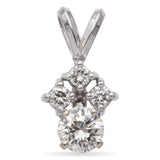 14K White Gold 0.54 TCW Four Diamond Pendant