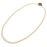 Vintage Graduated Cultured Pearl Necklace With Gold Filled Flower Clasp