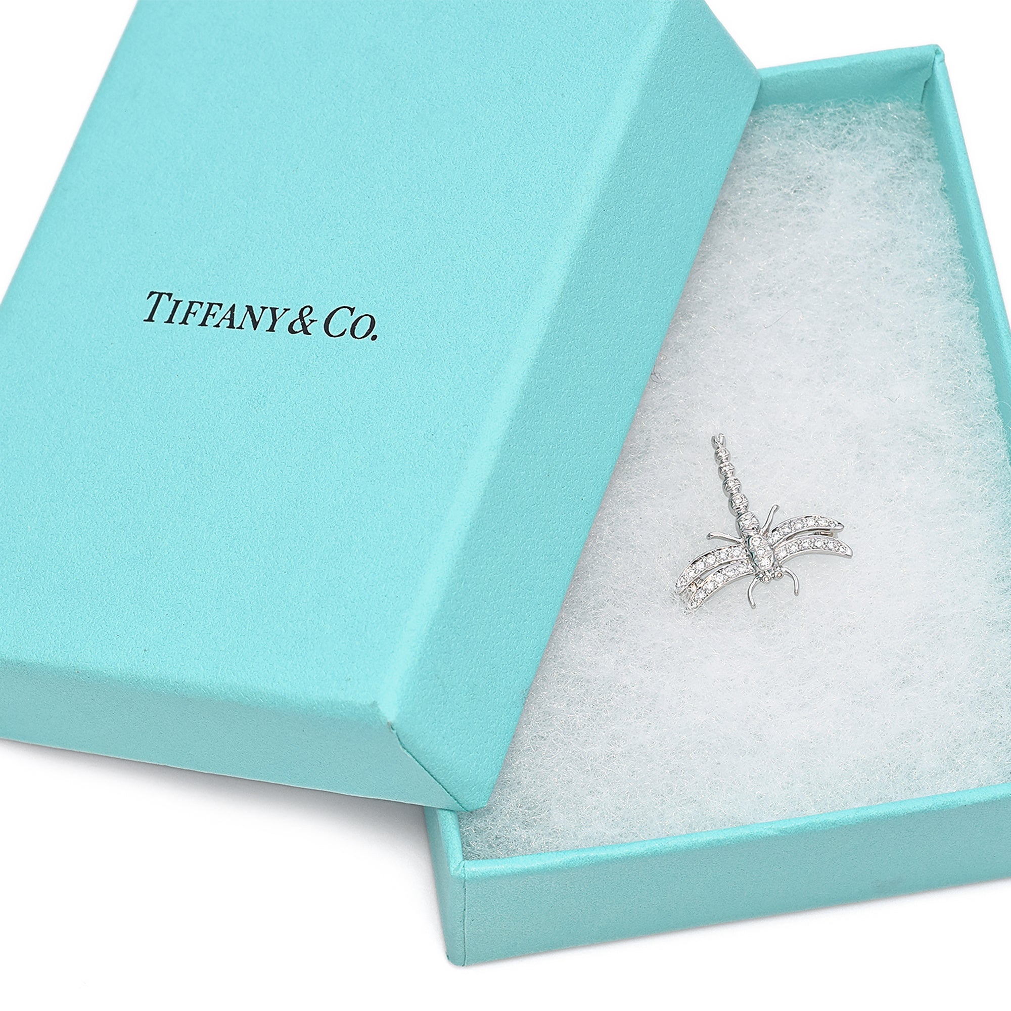 Vintage Tiffany & Co. 950 Platinum Diamond Dragonfly Brooch