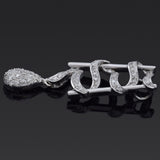 Estate 0.76 TCW Diamond 18K White Gold Swirl Pendant