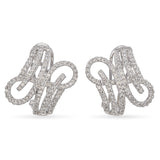 14K White Gold 0.87 TCW Diamond Omega Back Earrings