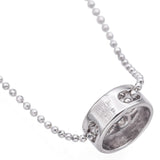 Estate 18K White Gold 0.42 TCW Diamond Cluster Bezel Slider Pendant Ball Chain Necklace