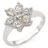 14K White Gold 1.035 TCW Diamond Floral Halo Engagement Ring