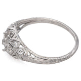 Antique Art Deco Shreve & Co Platinum Diamond Semi-Mount Band Ring