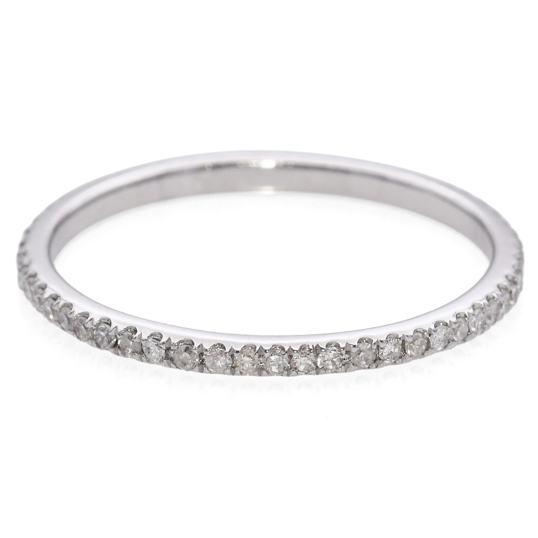 14K White Gold 0.3 TCW Diamond Eternity Wedding Band Ring