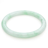 GIA 120.09CtTranslucent Mottled Green White Grade A Jadeite Jade Bangle Bracelet