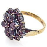 Antique Garnet 14K Yellow Gold Cluster Ring Size 3.5