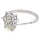 14K White Gold 1.035 TCW Diamond Floral Halo Engagement Ring