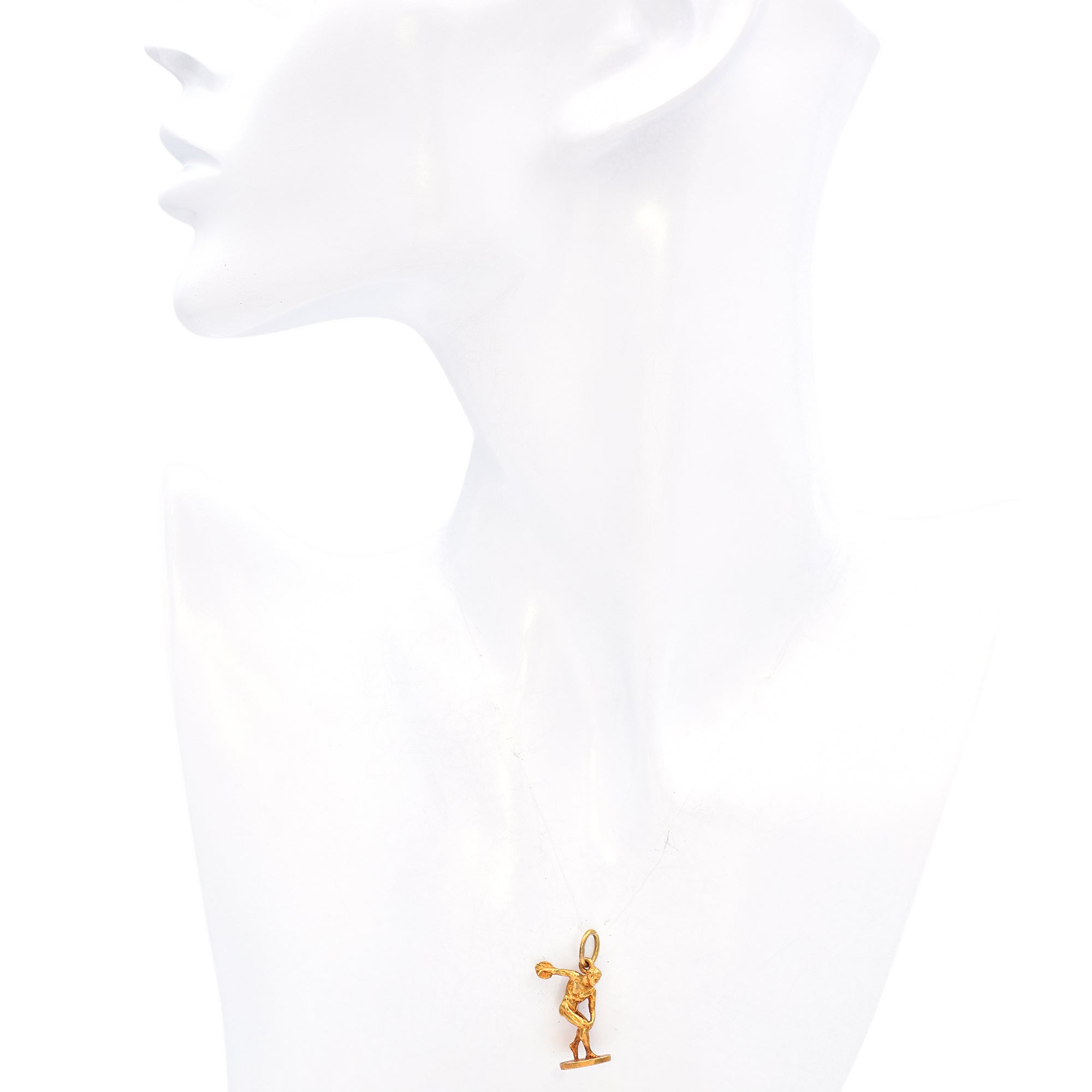 Vintage 18K Yellow Gold Discobolus Charm Pendant