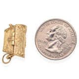 Vintage 9K Yellow Gold Treasure Chest Opens to Reveal Treasures Charm Pendant