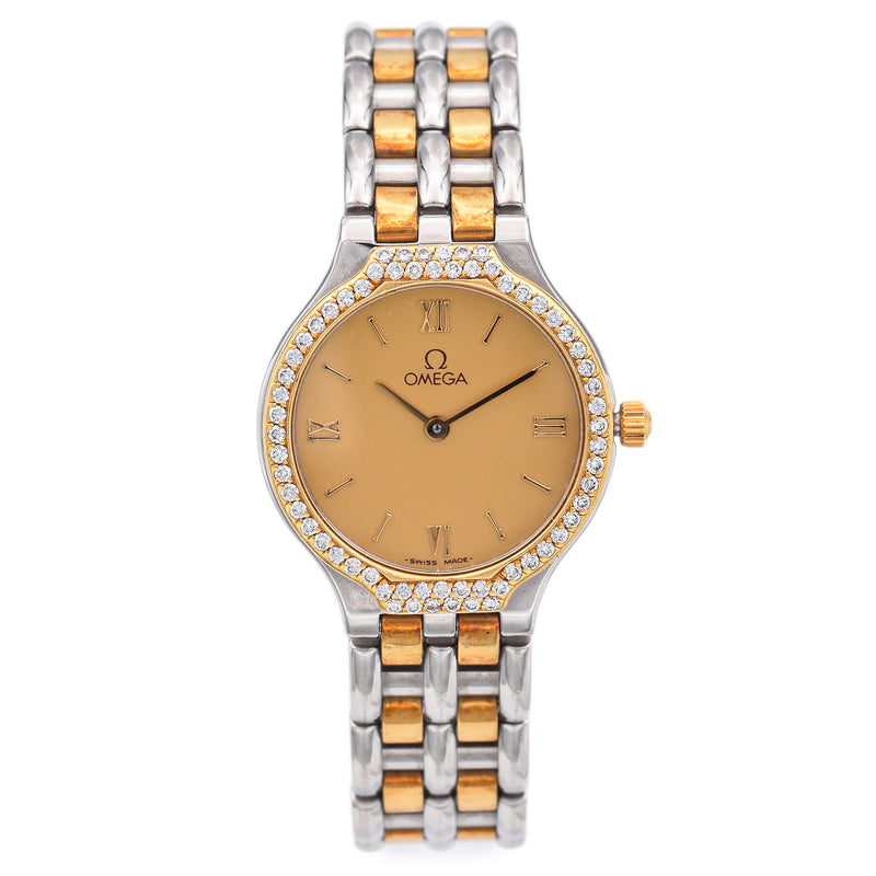 Omega De Ville Diamond 18K Yellow Gold/Steel Women's Quartz Watch