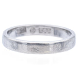 Vintage 正白金 Platinum Etched Band Ring Size 5.25