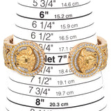 Gianni Versace 18K Yellow Gold 6.13 TCW Diamond Medusa Cuff Bracelet