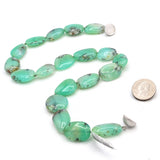 Estate Magnetic Sterling Silver Clasp Chrysoprase Beaded Stone Necklace 21"