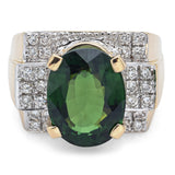 Laura Ramsey 14K Yellow Gold 6.43Ct Green Tourmaline, 0.56TCW Diamond Ring Size7