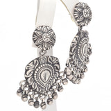 Estate Sterling Silver Floral Traditional Jhumka Earrings