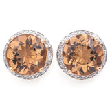 John C. Rinker 14K Yellow Gold 5.15 Ct. Citrine Halo Stud Earrings