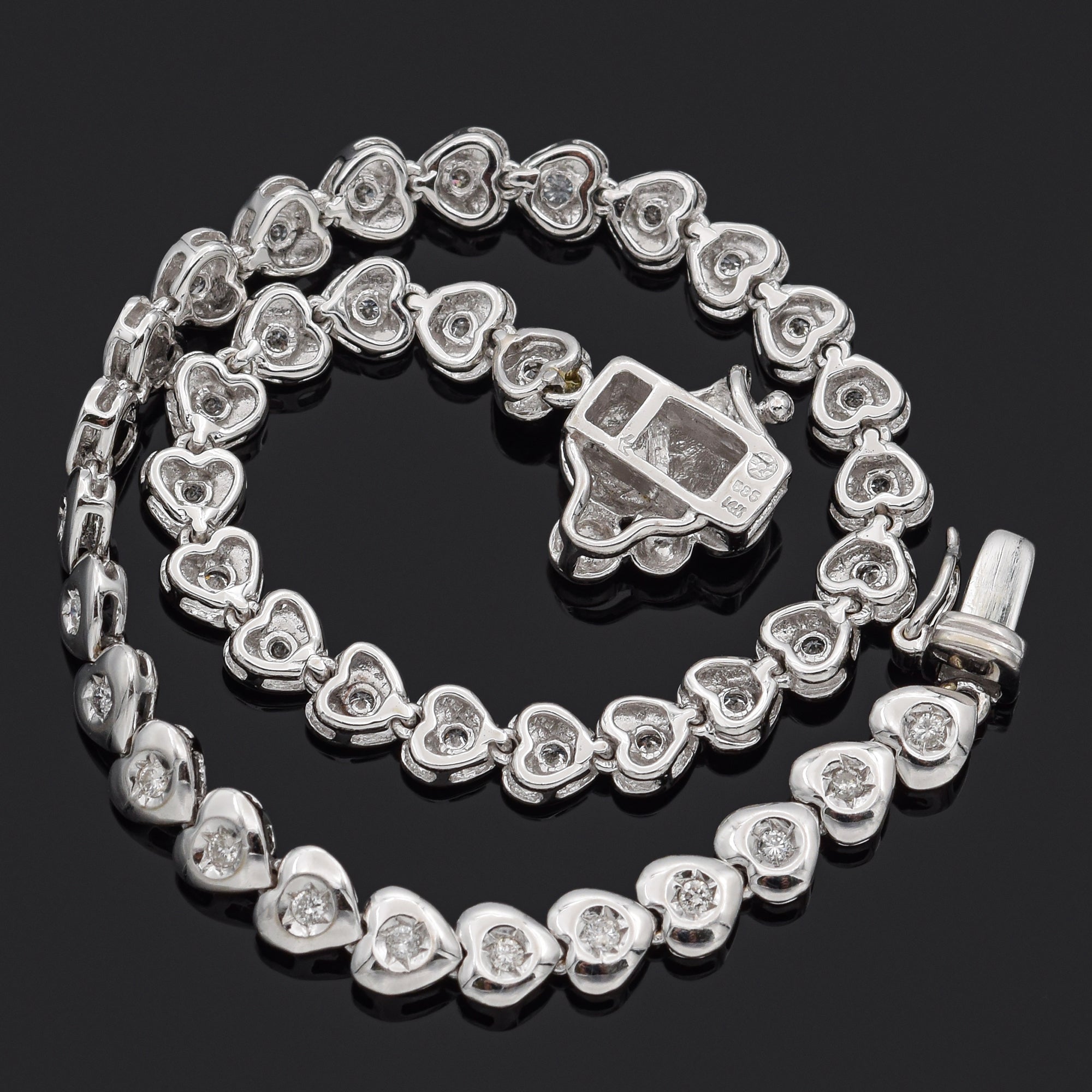 Estate 14K White Gold 0.60 TCW Diamond Mother and Child Tennis Bracelet