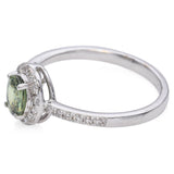 Iliana 18K White Gold 0.68 Ct. Green Amethyst and Diamond Halo Ring