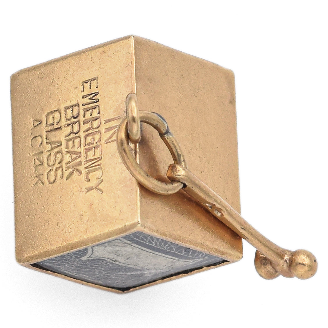 Vintage 14K Yellow Gold Mad Money Cube Charm Pendant