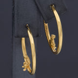 Estate French 18K Yellow Gold Plated Boy and Girl Hoop Earrings