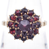 Vintage 10K Yellow Gold Garnet Ring & Screw-back Earrings Set