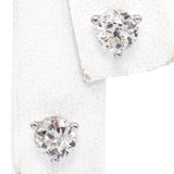 14K White Gold 0.98 TCW Old Euro Diamond Round Stud Earrings