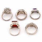 Lot of 5 Vintage Judith Jack Sterling Silver Multi-Stone Rings Size 7 - 9