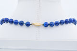 Vintage 10 mm Lapis Lazuli 14K Yellow Gold Beaded Strand Necklace 18.75 Inches