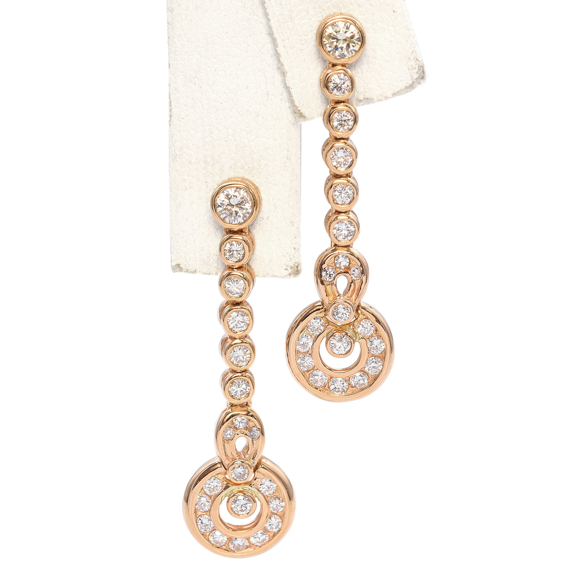 17K Yellow Gold Diamond Drop Earrings